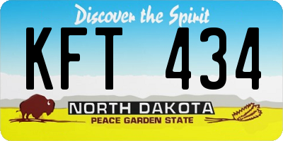 ND license plate KFT434