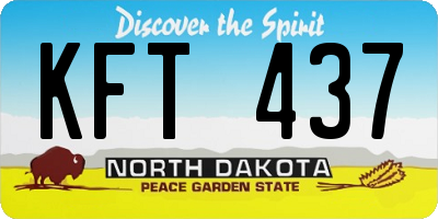 ND license plate KFT437