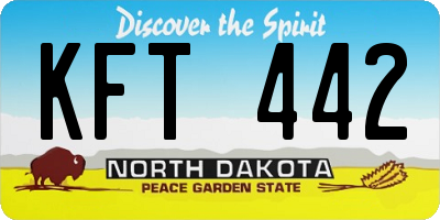 ND license plate KFT442