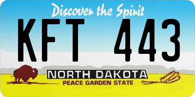 ND license plate KFT443