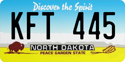 ND license plate KFT445