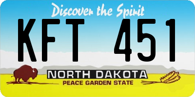 ND license plate KFT451