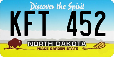 ND license plate KFT452