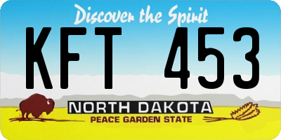 ND license plate KFT453