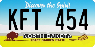 ND license plate KFT454