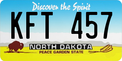 ND license plate KFT457
