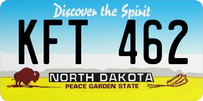 ND license plate KFT462