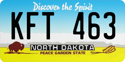 ND license plate KFT463
