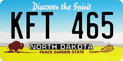 ND license plate KFT465