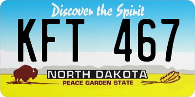 ND license plate KFT467
