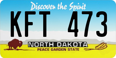 ND license plate KFT473