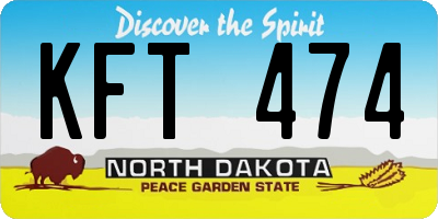 ND license plate KFT474