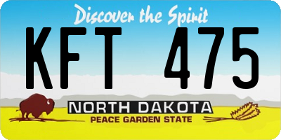 ND license plate KFT475