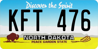 ND license plate KFT476