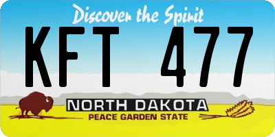 ND license plate KFT477