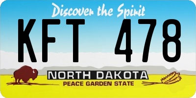 ND license plate KFT478