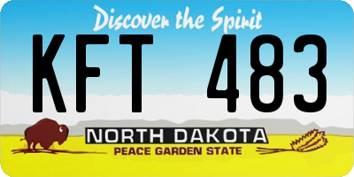 ND license plate KFT483