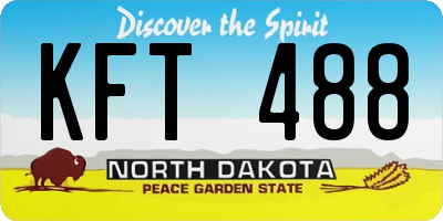 ND license plate KFT488