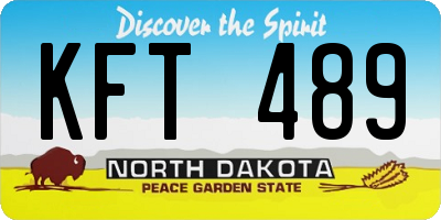 ND license plate KFT489