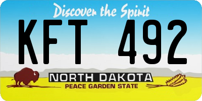 ND license plate KFT492