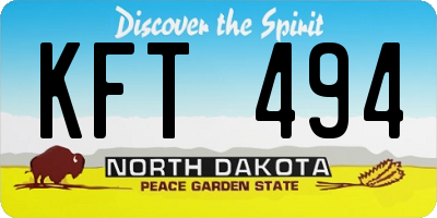 ND license plate KFT494