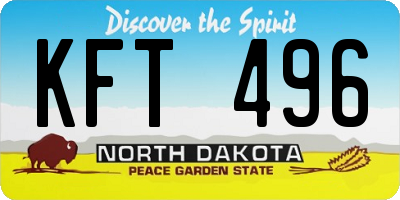 ND license plate KFT496