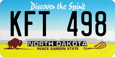 ND license plate KFT498