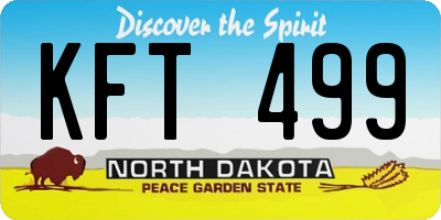 ND license plate KFT499