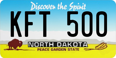 ND license plate KFT500