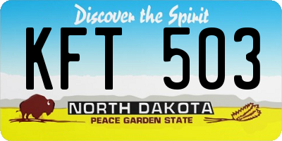 ND license plate KFT503