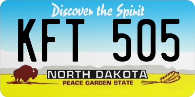 ND license plate KFT505
