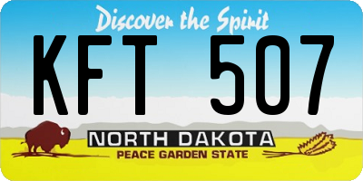 ND license plate KFT507
