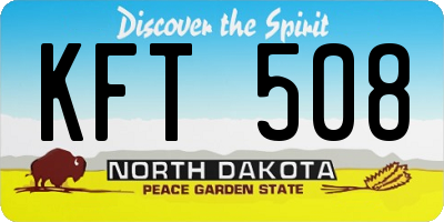 ND license plate KFT508