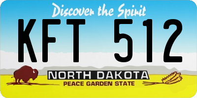 ND license plate KFT512