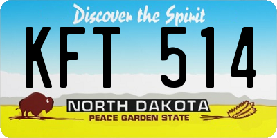 ND license plate KFT514
