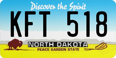 ND license plate KFT518