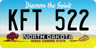 ND license plate KFT522