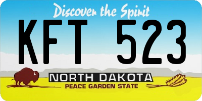 ND license plate KFT523
