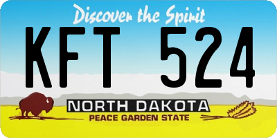 ND license plate KFT524