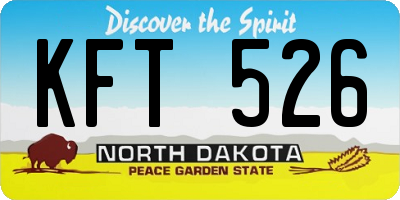 ND license plate KFT526