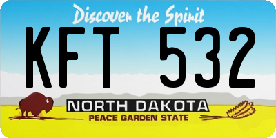 ND license plate KFT532