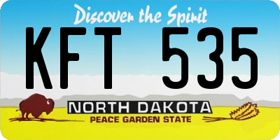 ND license plate KFT535