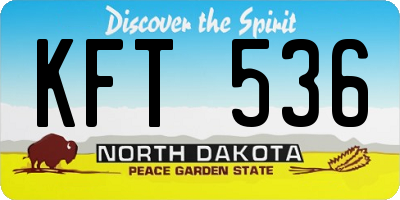 ND license plate KFT536