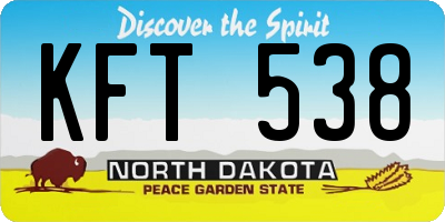 ND license plate KFT538