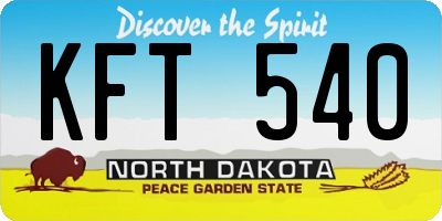ND license plate KFT540