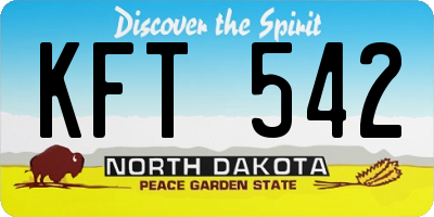 ND license plate KFT542