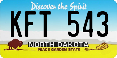ND license plate KFT543