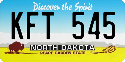 ND license plate KFT545