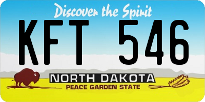 ND license plate KFT546