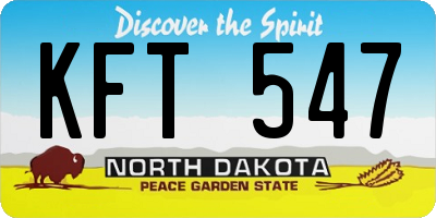 ND license plate KFT547